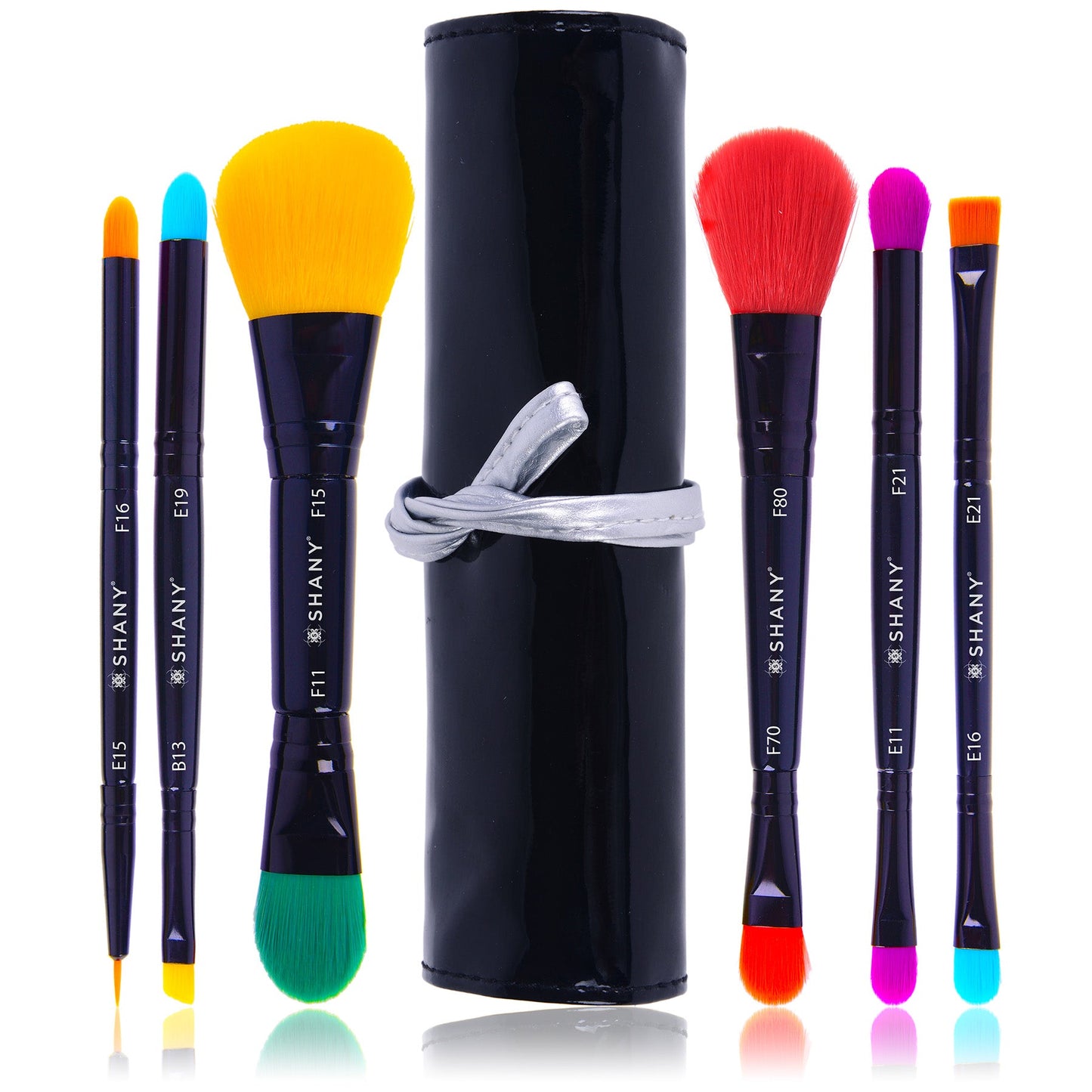 SHANY Vegan Makeup Brushes - Travel Make up Brushes with unique Bristles - Brush storage Pouch - Synthetic Cosmetics Brush - SHOP - BRUSH SETS - ITEM# SH-BR001-PARENT