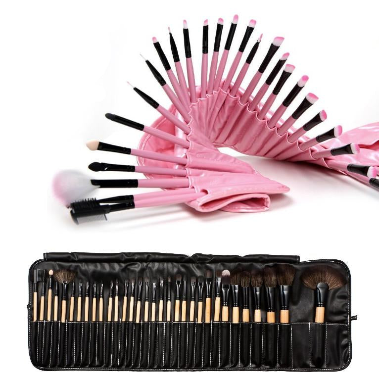 32-Piece Sculptor High Quality Wooden Makeup Brush Set