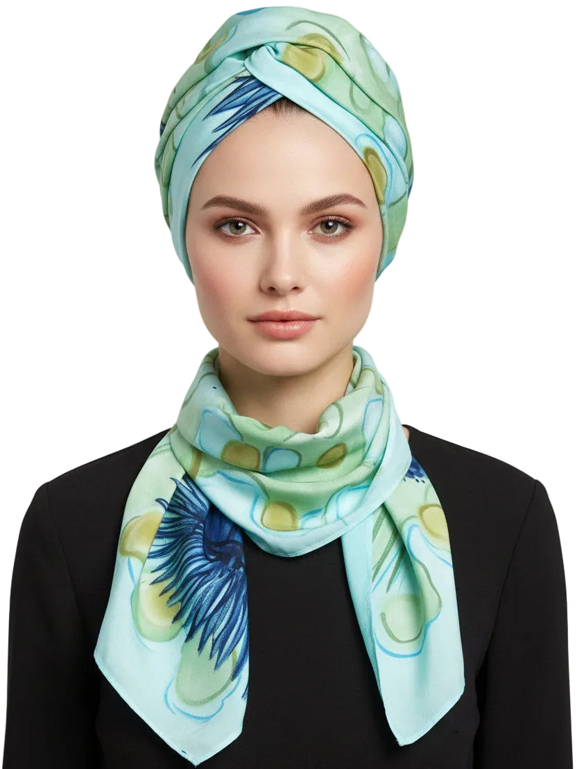 Blue Sea Hand Painted Scarves Made in Haiti