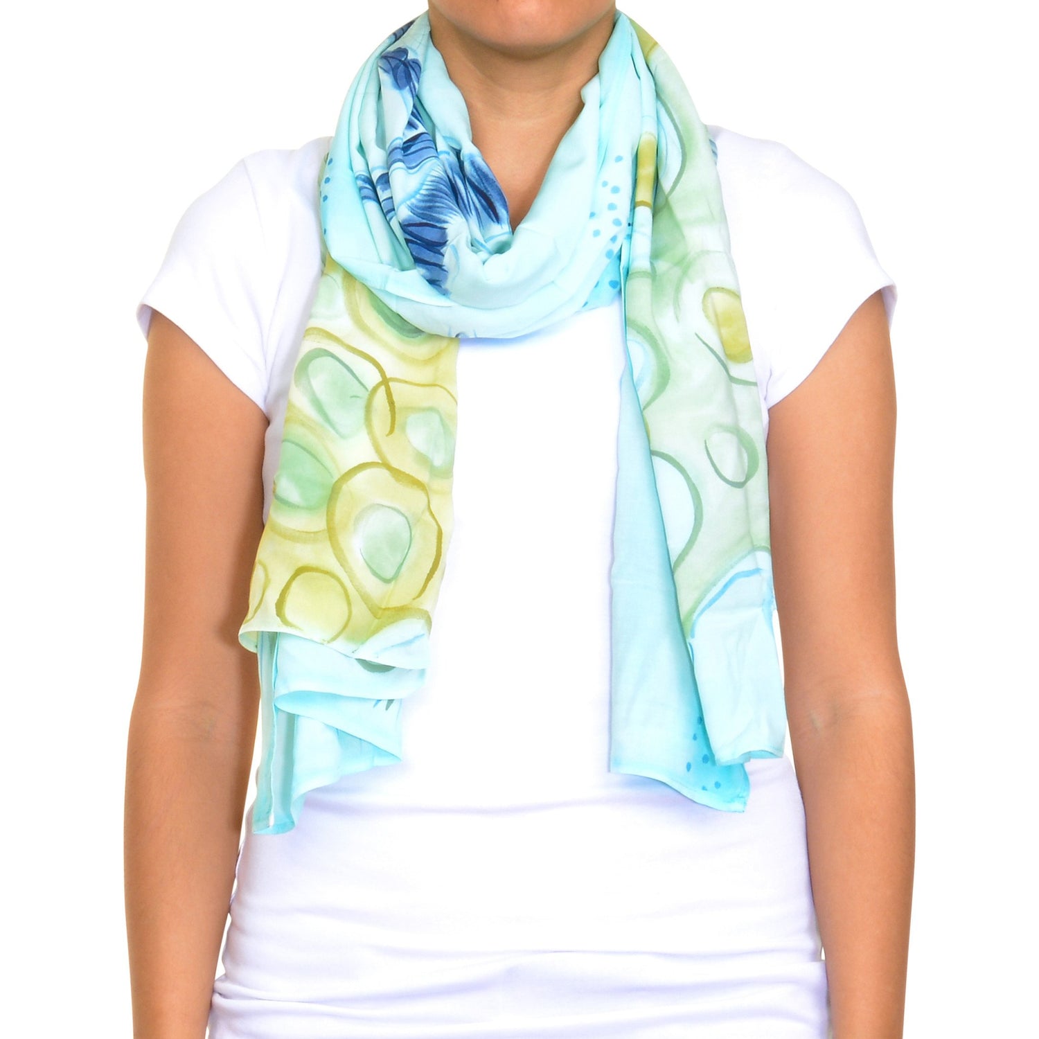 Blue Sea Hand Painted Scarves Made in Haiti 1