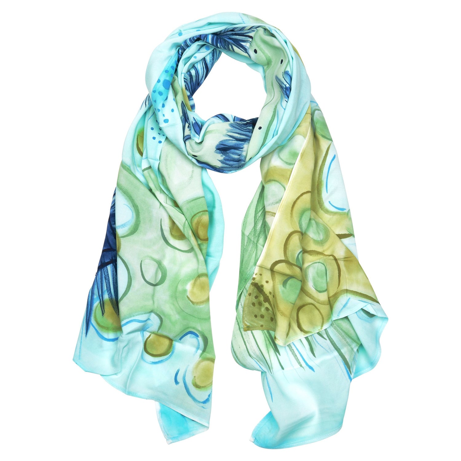 Blue Sea Hand Painted Scarves Made in Haiti