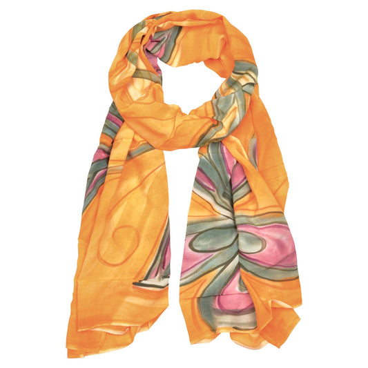Floral Garden Hand Painted Scarf Made in Haiti