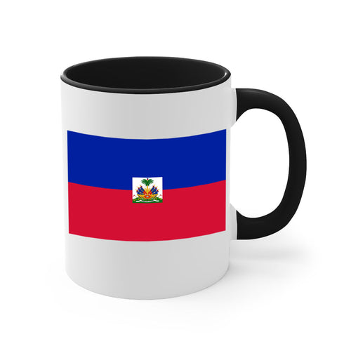Haitian Flag Black Handle Mug